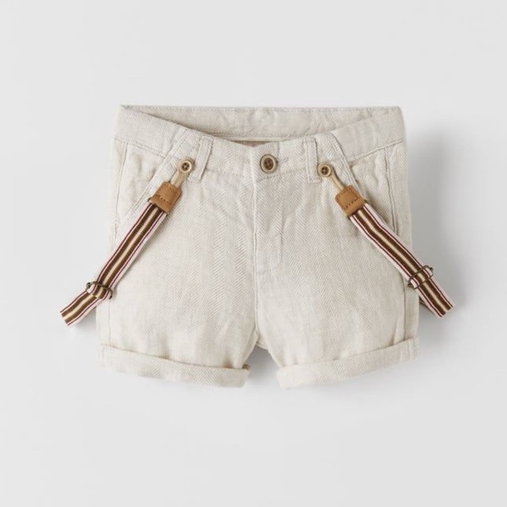 Zara linen shorts with straps